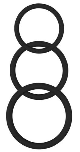 Set aus 3 Cockrings Silikon Magnum Force Schwarz