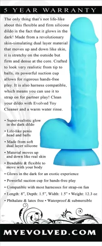 Leuchtender Dildo Touch & Glow 15 x 4 cm Blau – 4/4