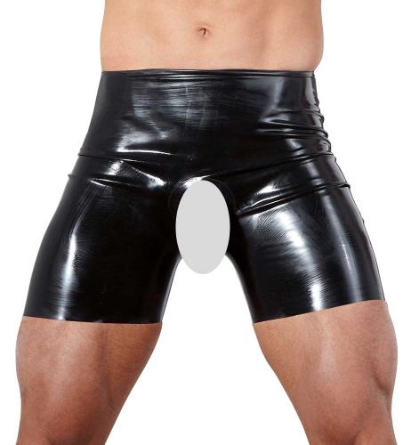 Latex-Shorts mit Öffnung