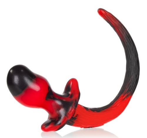 Pug Dog Tail Plug Red 8.5 x 4.4 cm