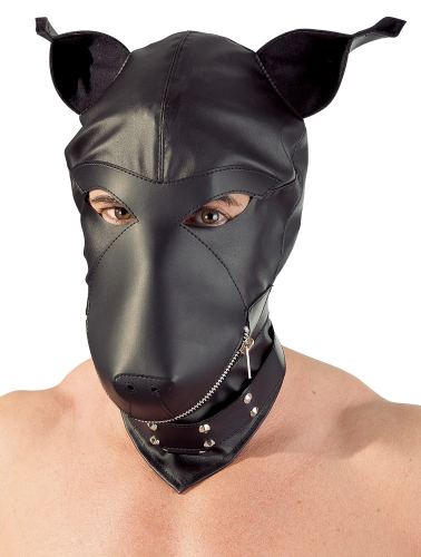 Dog Fetish hood Simili black