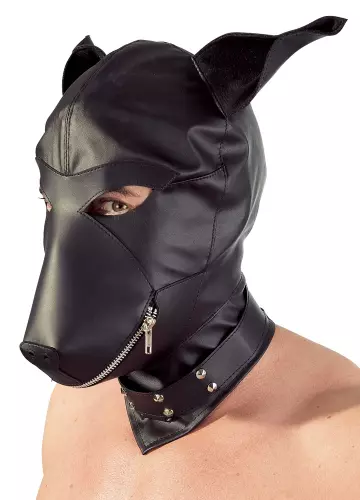 Hundehaube Fetish Kunstleder Schwarz – 2/2