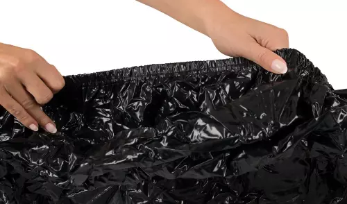 Spannbettlaken Vinyl Fitted Sheet 160 x 200 cm Schwarz – 2/3