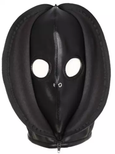Maske Double Layer Kunstleder schwarz – 1/7