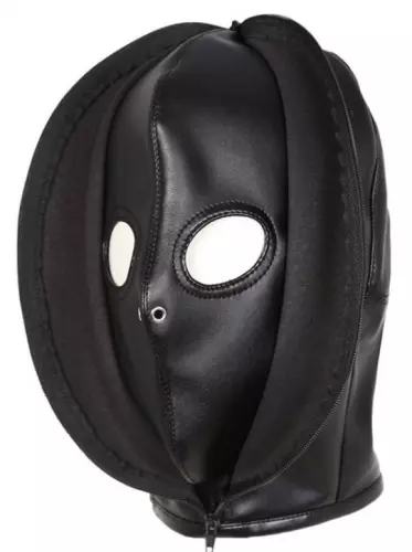 Maske Double Layer Kunstleder schwarz – 2/7