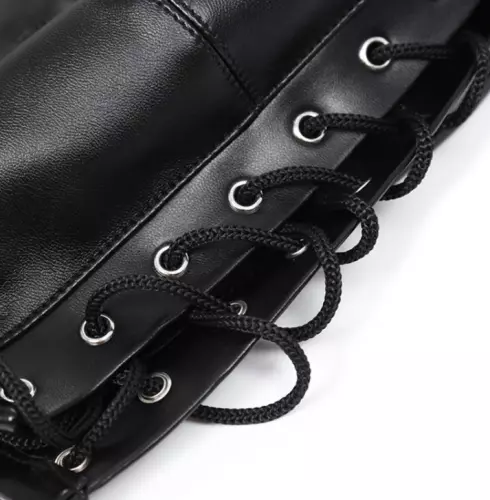 Maske Double Layer Kunstleder schwarz – 6/7