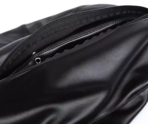 Maske Double Layer Kunstleder schwarz – 7/7