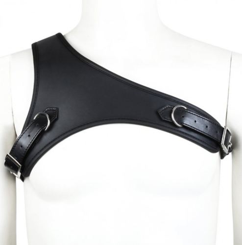 One Shoulder Neoprene Harness Black