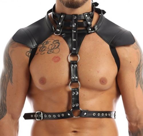 Faux leather Harness HALTER Black