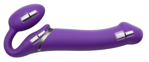Vibrating Strap-On Dildo 3 Motors L 16 x 3.7 cm Purple