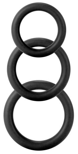Pack of 3 Twiddle Cockrings Black