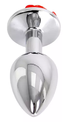 Analplug mit Schmuckstein Alu mit Rose 6 x 2,8 cm – 4/6