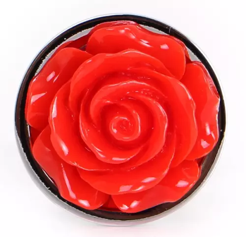 Analplug mit Schmuckstein Alu mit Rose 6 x 2,8 cm – 6/6