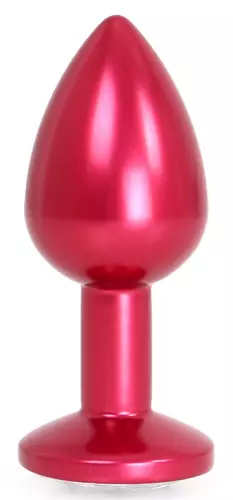 Analplug mit Schmuckstein Alu Gem Light 6 x 2,8 cm Rot – 3/3