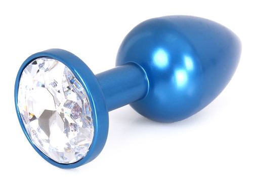 Jewelled Plug in Alu Gem Light 6 x 2.8 cm Blue