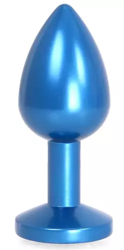 Analplug mit Schmuckstein aus Alu Gem Light 6 x 2,8 cm Blau – 3/3