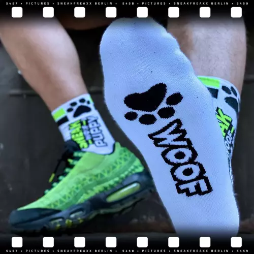 Socken SNEAKFREAXX PUPPY NEON Weiß-Grün – 3/7