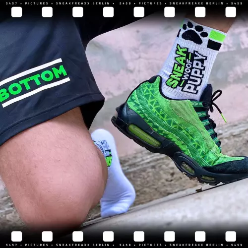 Socken SNEAKFREAXX PUPPY NEON Weiß-Grün – 4/7