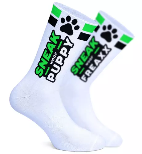 Socken SNEAKFREAXX PUPPY NEON Weiß-Grün – 6/7