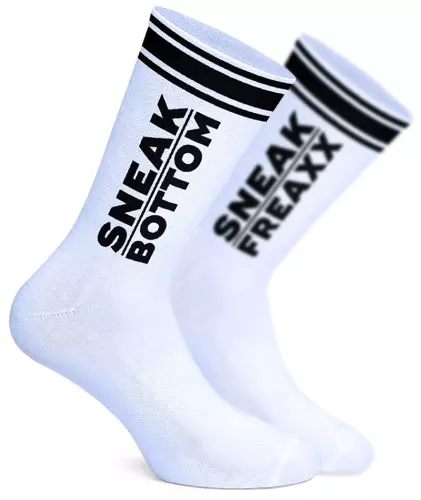 Socken Socken Sneak Bottom Weiß-Schwarz – 11/12