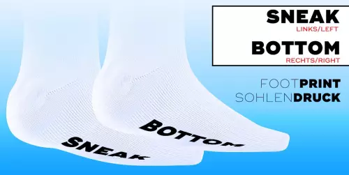 Socken Socken Sneak Bottom Weiß-Schwarz – 12/12