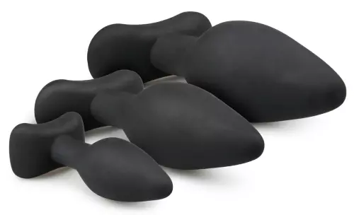 Set aus 3 schwarzen Silikon-Plugs Rocket – 3/5
