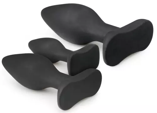 Set aus 3 schwarzen Silikon-Plugs Rocket – 4/5