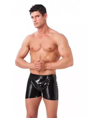 Bottomless-Short aus Latex – 3/4