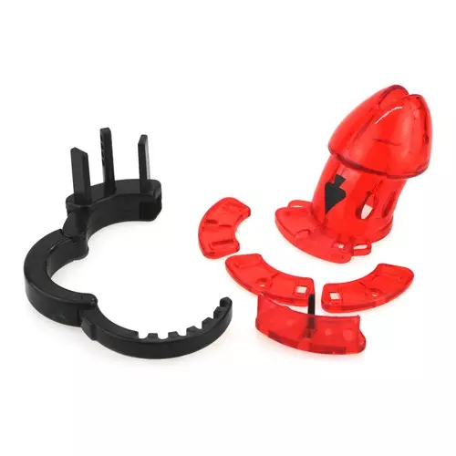 Keuschheitskäfig verstellbar 10 x 3,5cm Rot – 8/11