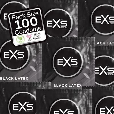 Schwarze Kondome BLACK LATEX 54mm x100