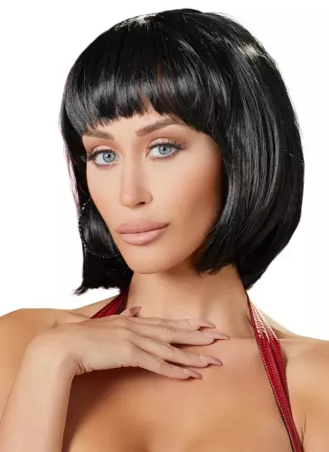Perücke Kurzhaar Bob Schwarz – 1/3
