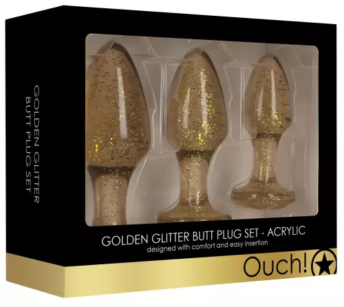3er Set Glitter Plugs Gold – 2/9