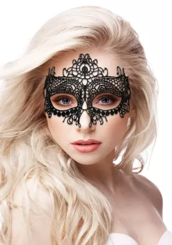 Spitzenmaske Queen Lace Schwarz – 3/3