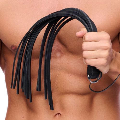 LEATHER STRIP FLOGGER - 43cm