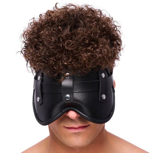 Padded Leather Mask Blind Up Black