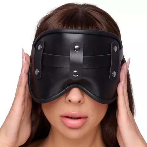 Gepolsterte Ledermaske Blind Up Schwarz – 3/7