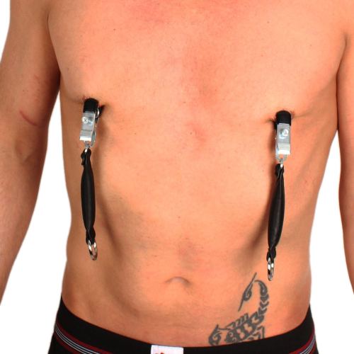 Nipple Clamps with Leather Weight 80g X 2 - 2 Pieces