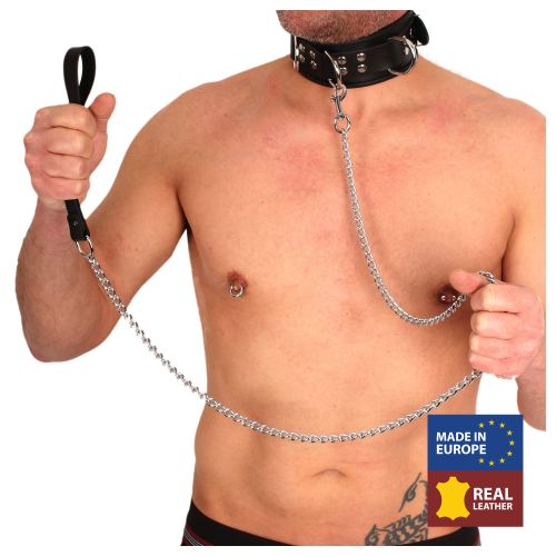 Black Leather Dog Leash