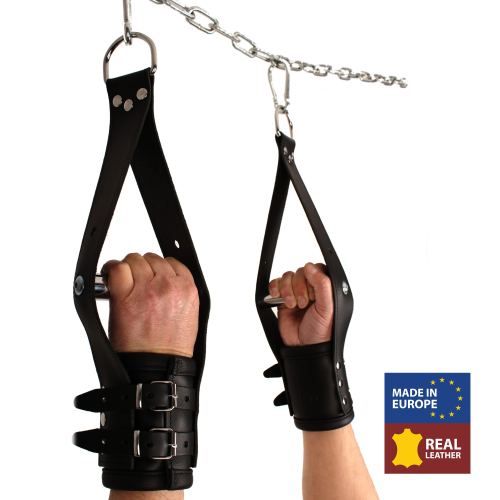 Deluxe Leather Suspension Handcuffs - Hands