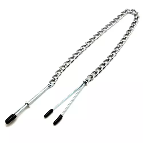 Flache Metallbrustwarzenclips mit Kette – 2/3