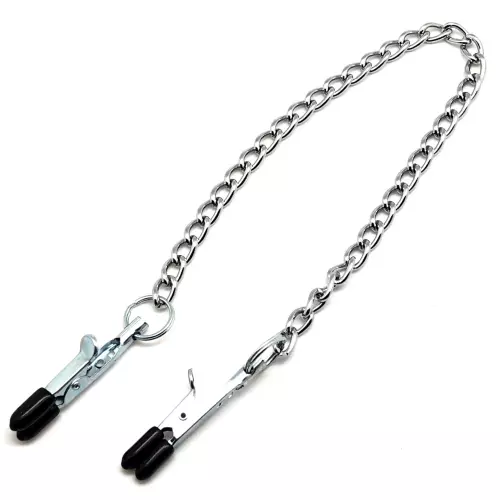 Metallische Brustwarzenclips mit Kette – 2/4