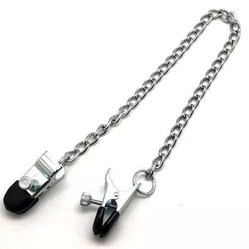 Metallische Brustwarzenclips mit Kette – 2/4