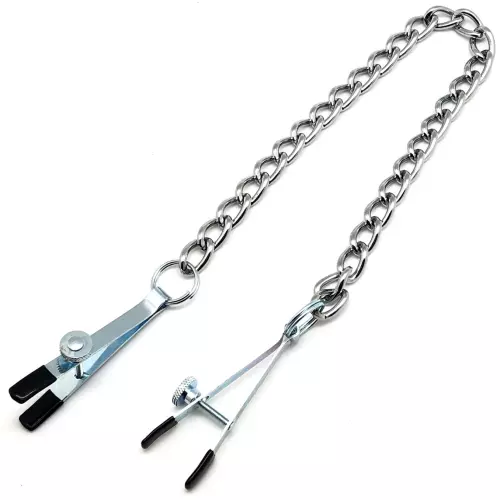 Metallische Brustwarzenclips mit Kette – 2/4