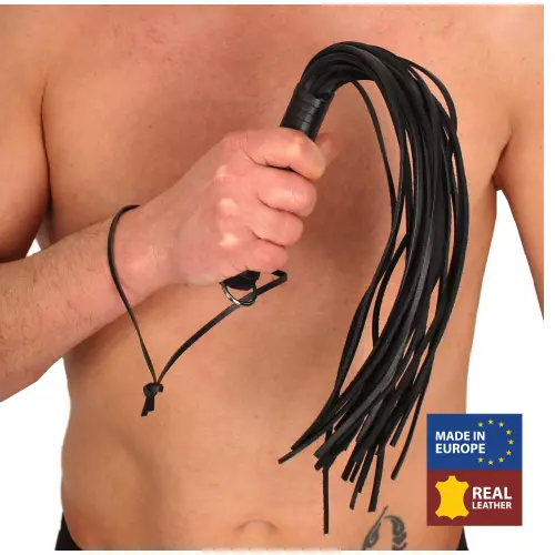LEDERPEITSCHE MIT RIEMEN - 50cm – 1/2