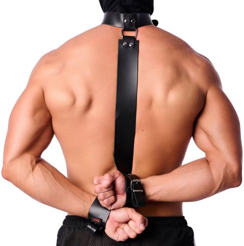 Bondage-Halsband / Handfessel aus Leder