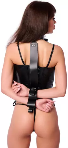 Bondage-Halsband / Handfessel aus Leder – 2/3