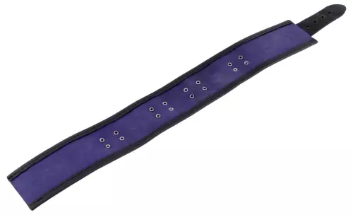 Lederhalsband 3 D-Ringe Violett-Schwarz – 7/7