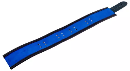 Lederhalsband - 3 D-Ringe - Blau/Schwarz – 7/7