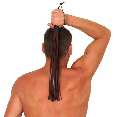 Peitsche Lederriemen Braun 50cm – 3/4