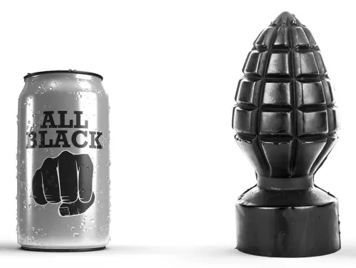 XL Butt Plug AB33 GRENADE All Black 11 x 6.5cm – 1/3
